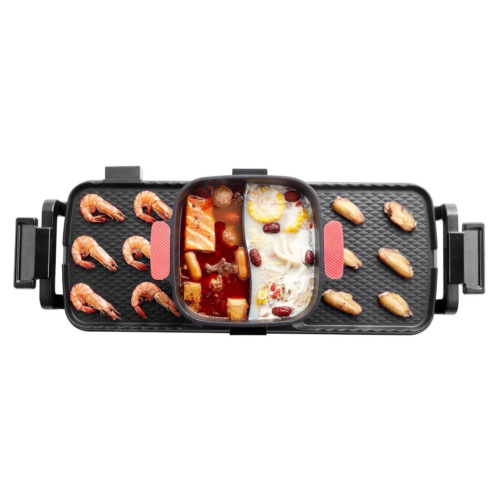 Electric Hot Pot With Smokeless Bbq Grill Pan For Kitchen Cooking_voghion.com